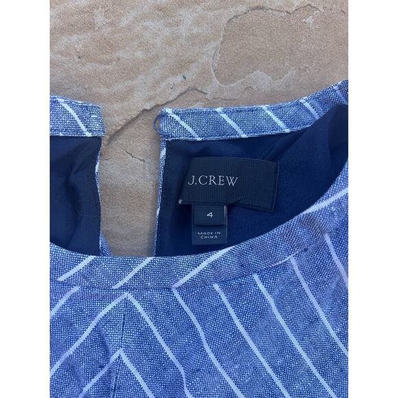 J.CREW J Crew ~ Size 4 CHAMBRAY STRIPE Sleeveless CROSS BACK Dress - Picture 6 of 8